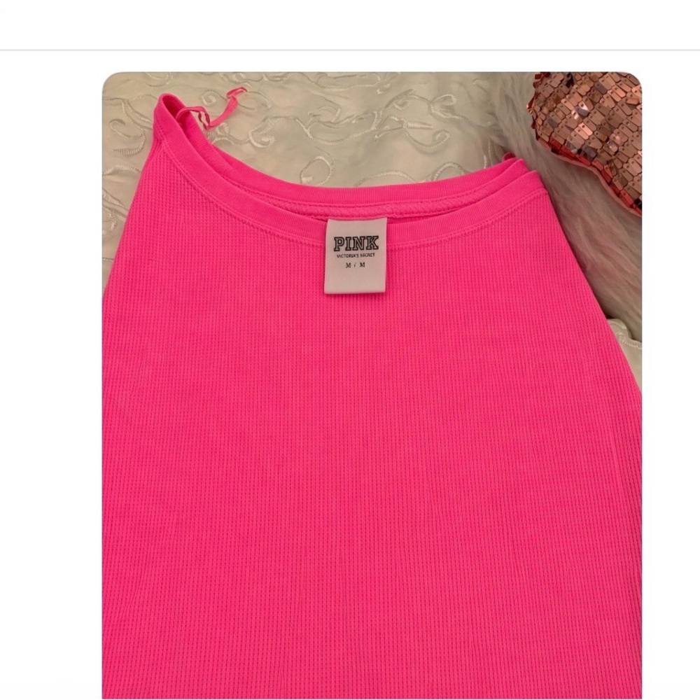 PINK Victoria's Secret by Victoria's Secret Hot Pink Ribbed  Top